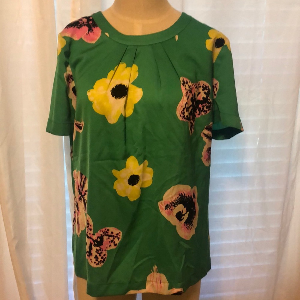 J. crew Factory Floral Silk Top